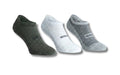 No Show Socks : White Olive Grey (Pack of 3)