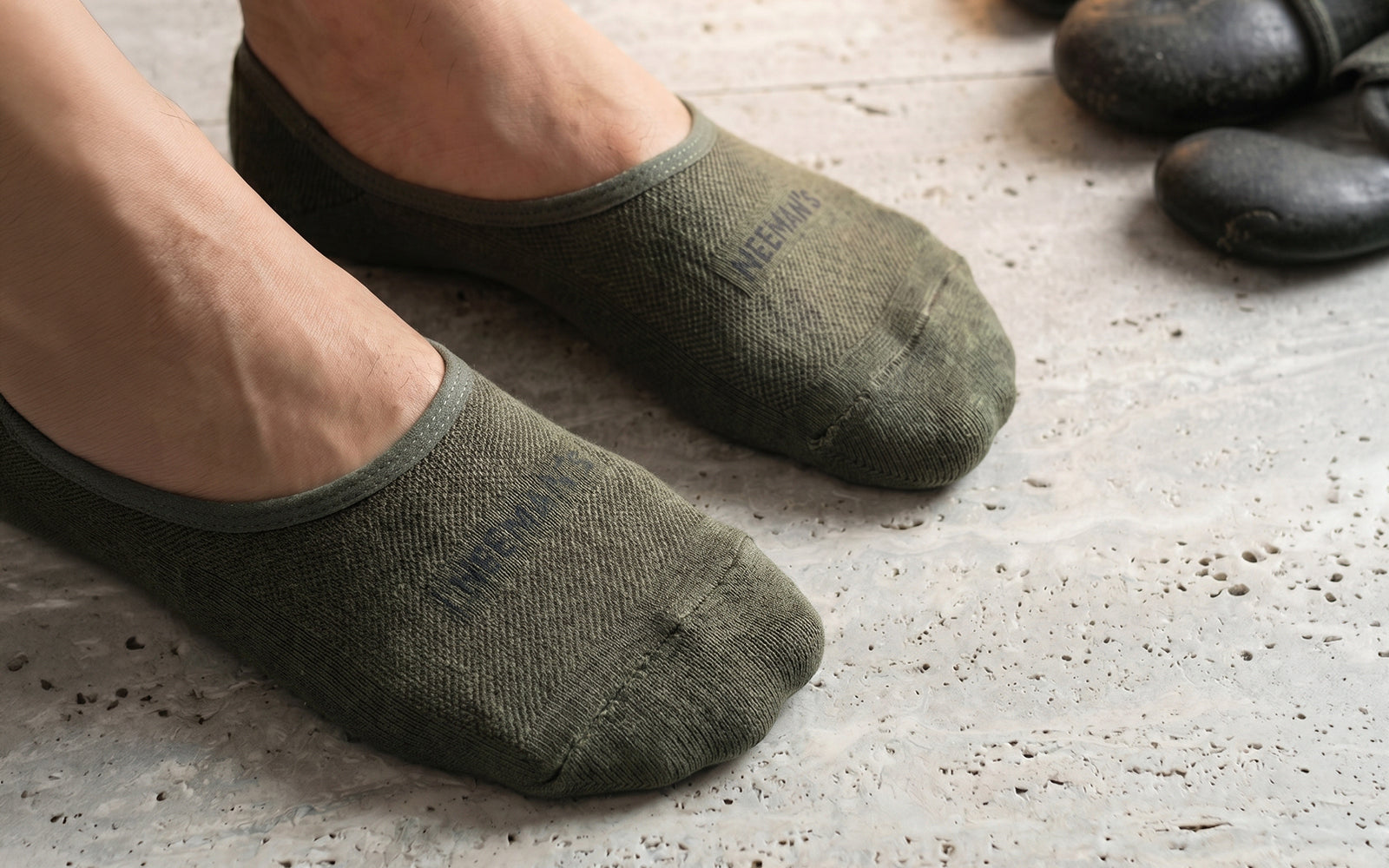 No Show Socks : Black Olive Grey (Pack of 3)