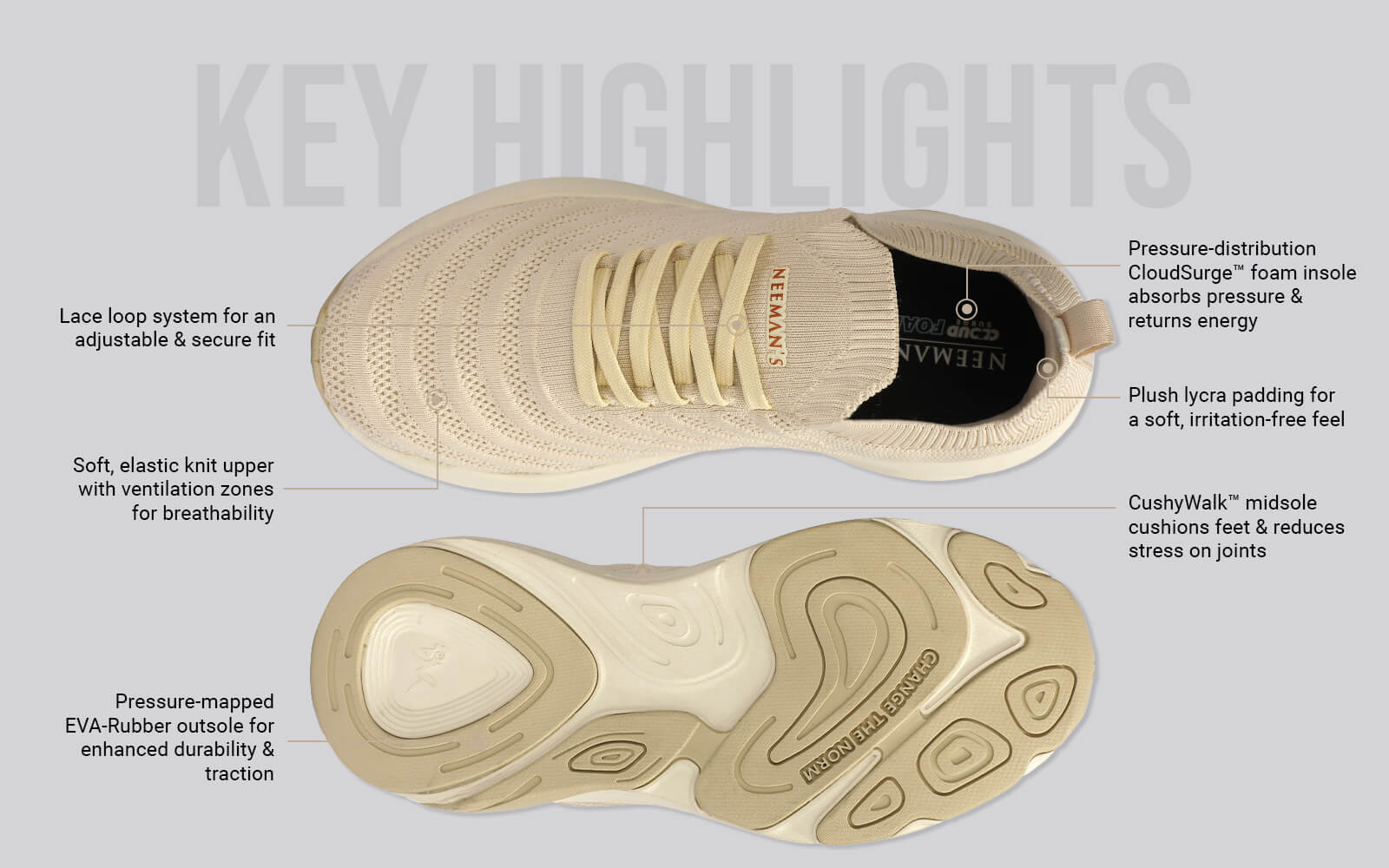 Begin Walk Glide For Men : Ivory