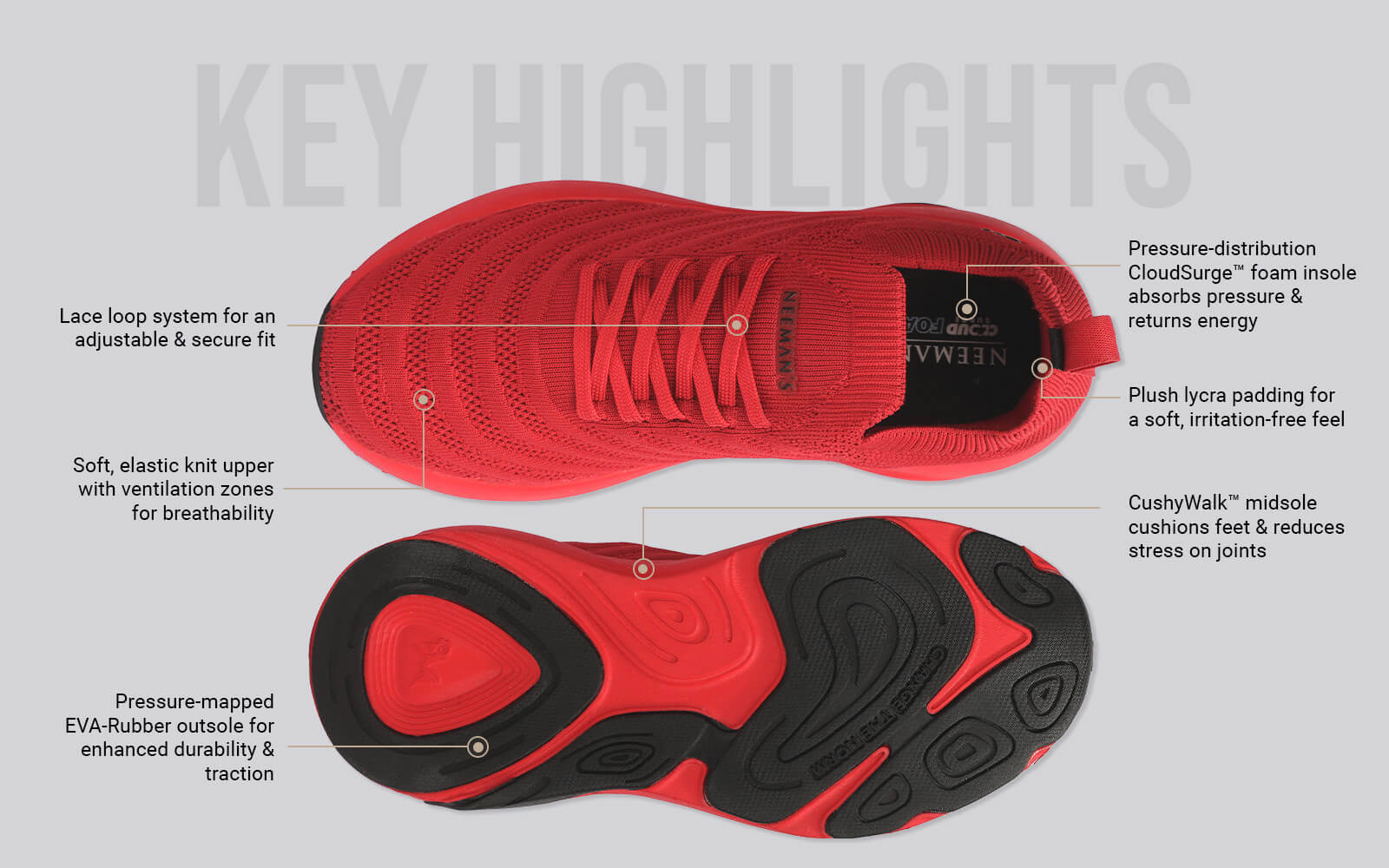 Begin Walk Glide For Women : Red