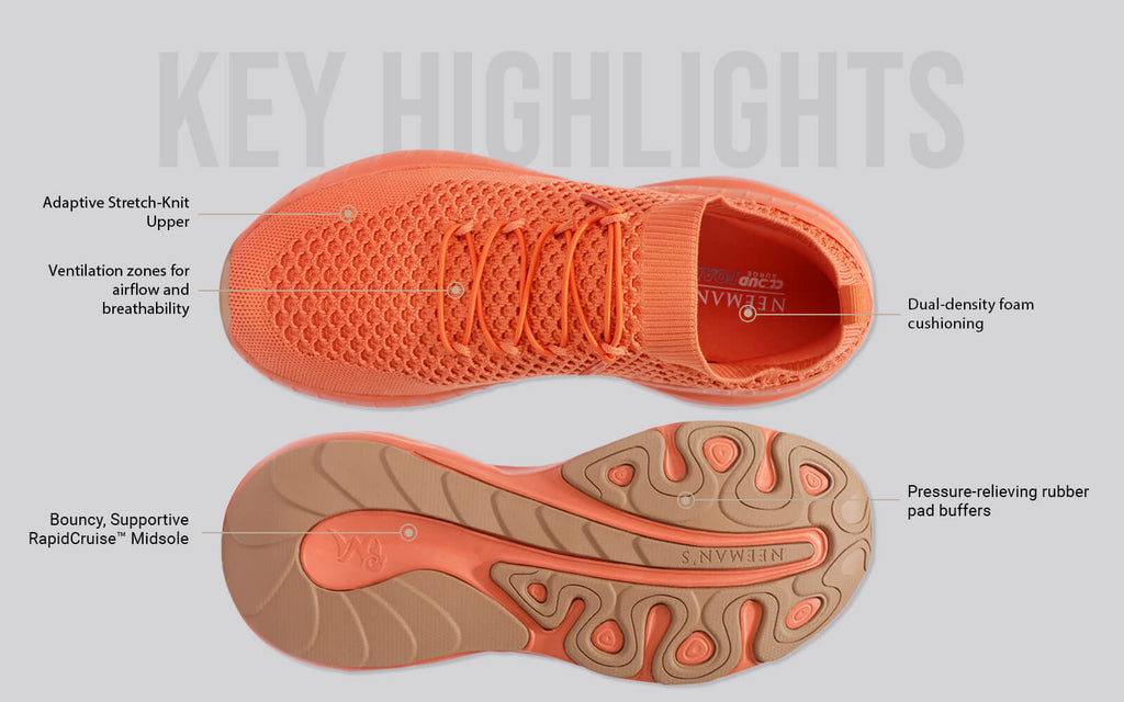 Begin Walk Soothe Lace Ups for Women : Orange