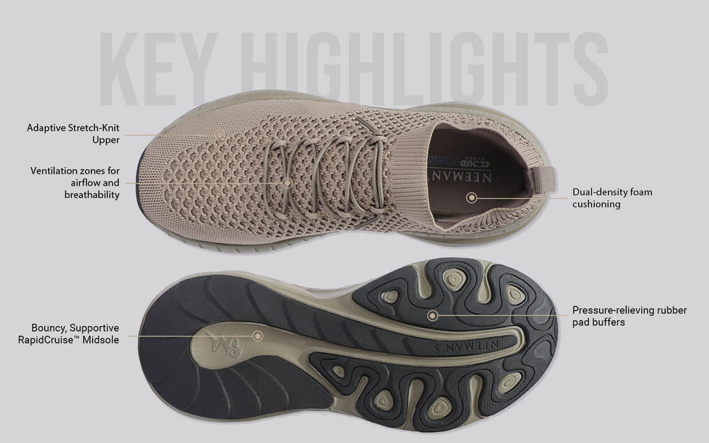 Begin Walk Soothe Lace Ups for Men : Goat