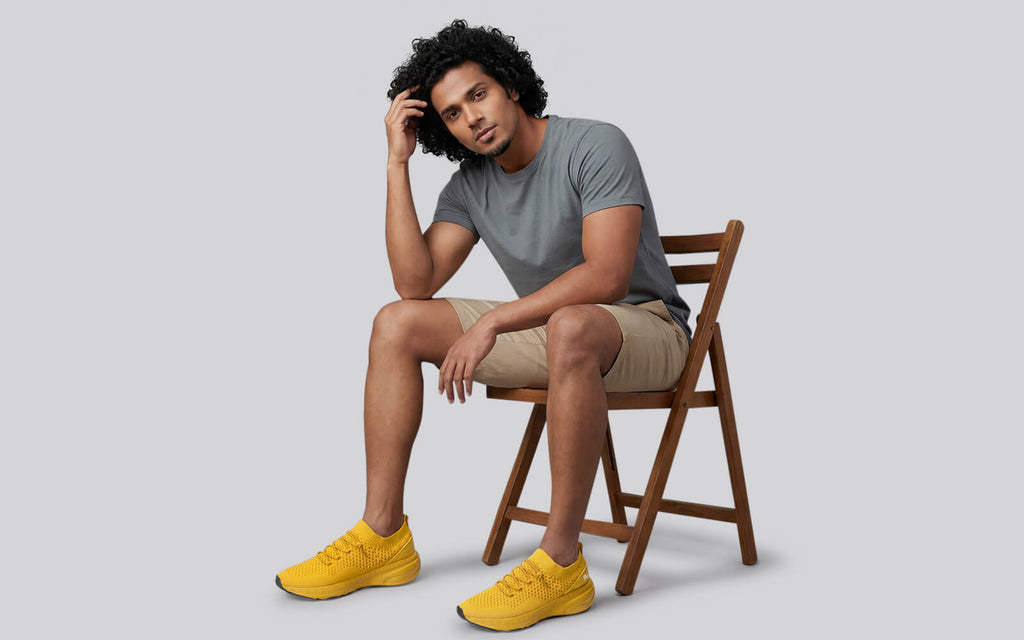 Begin Walk Soothe Lace Ups for Men : Yellow