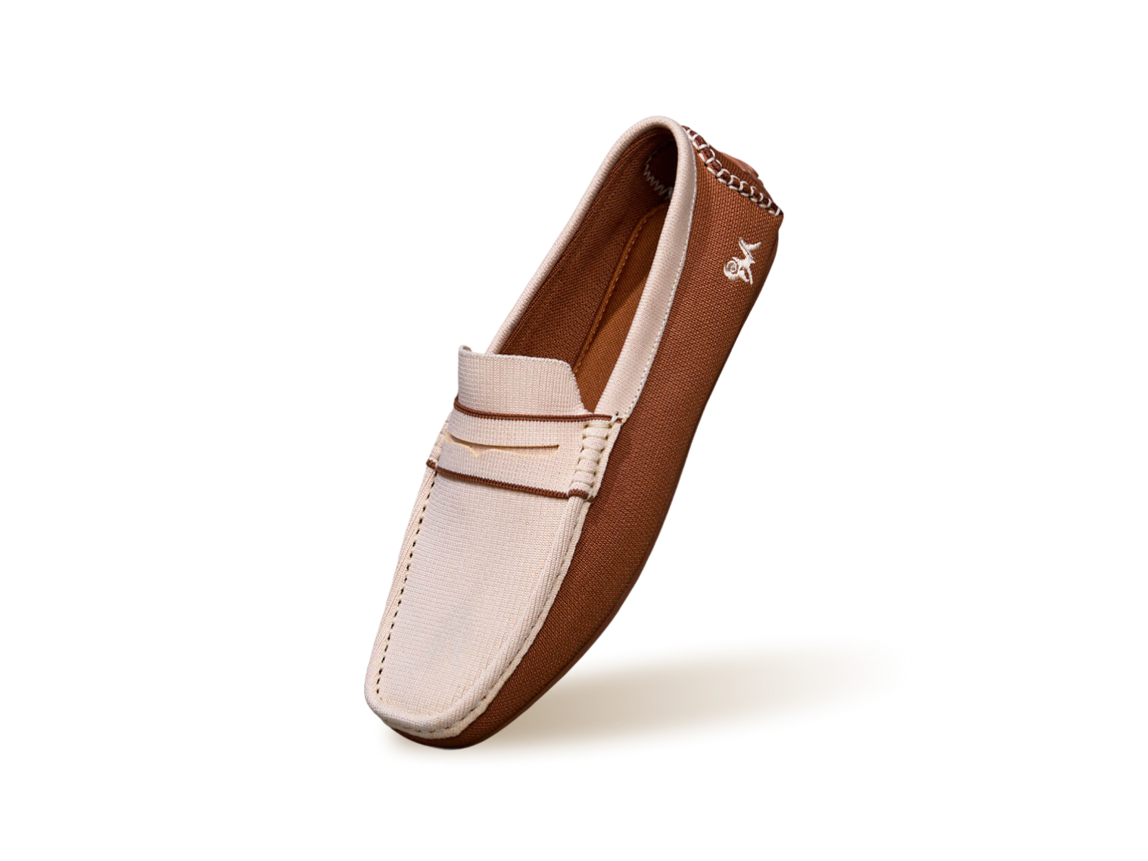 ReLive Knit Color Block Loafers : Beige/Brown
