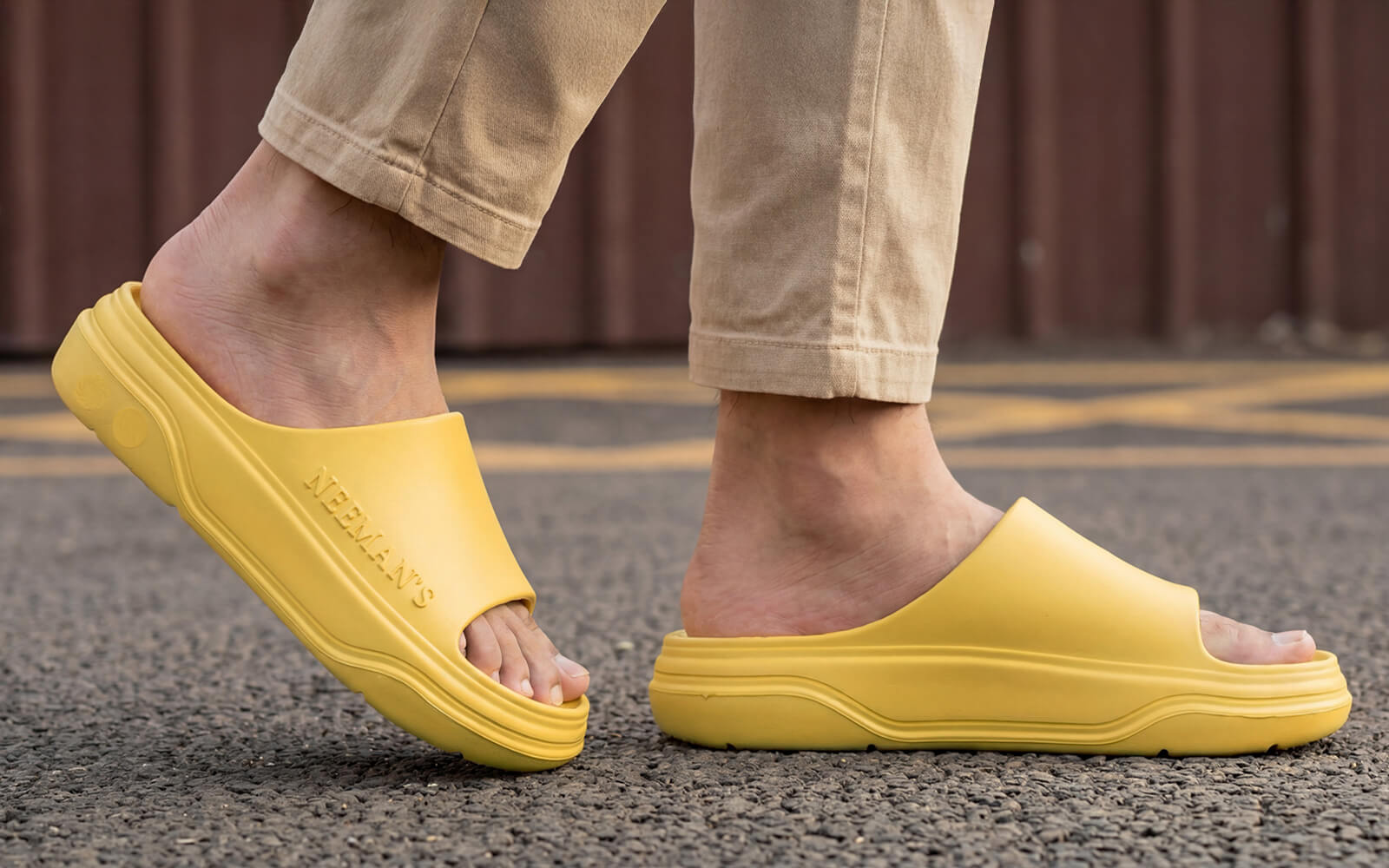 Cushers Slides For Men : Yellow