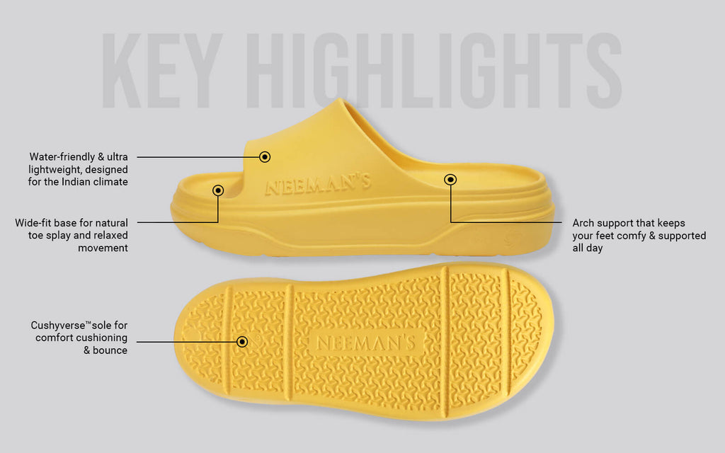 Cushers Slides For Women : Yellow