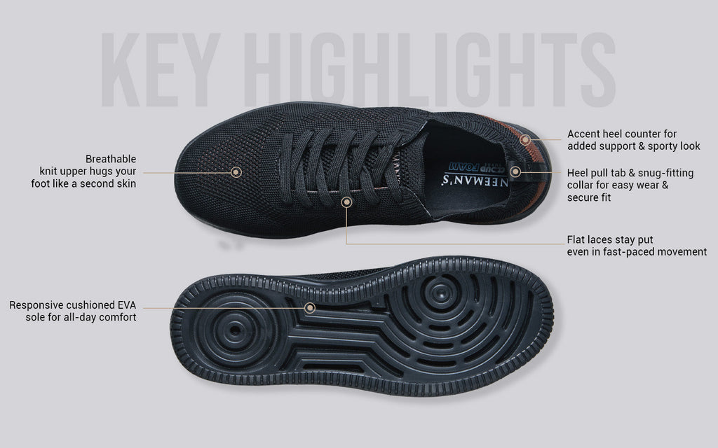 Casual Court Sneakers For Women : Black