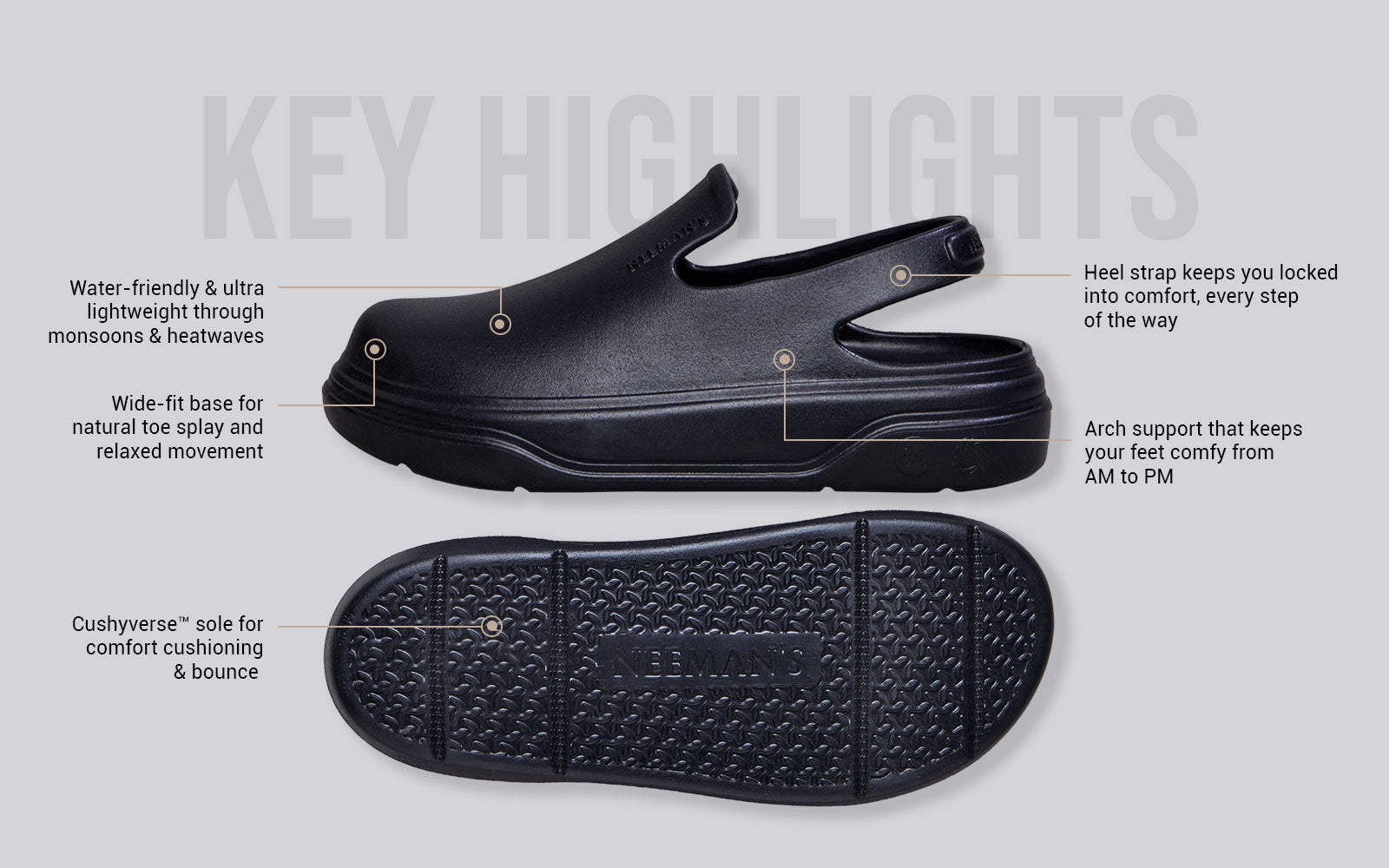 Cushers Clogs For Women : Black