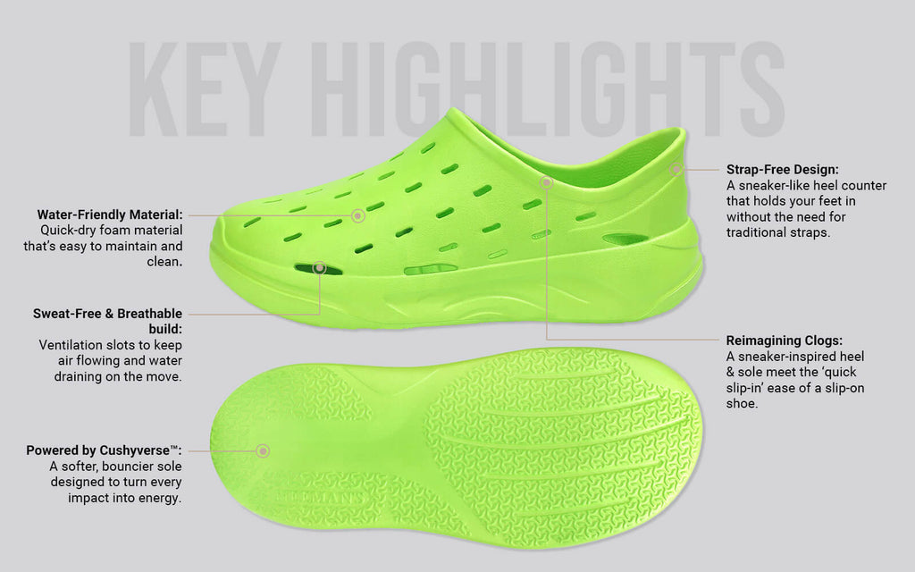 Cushers Rainscape Clogs For Men : Neon