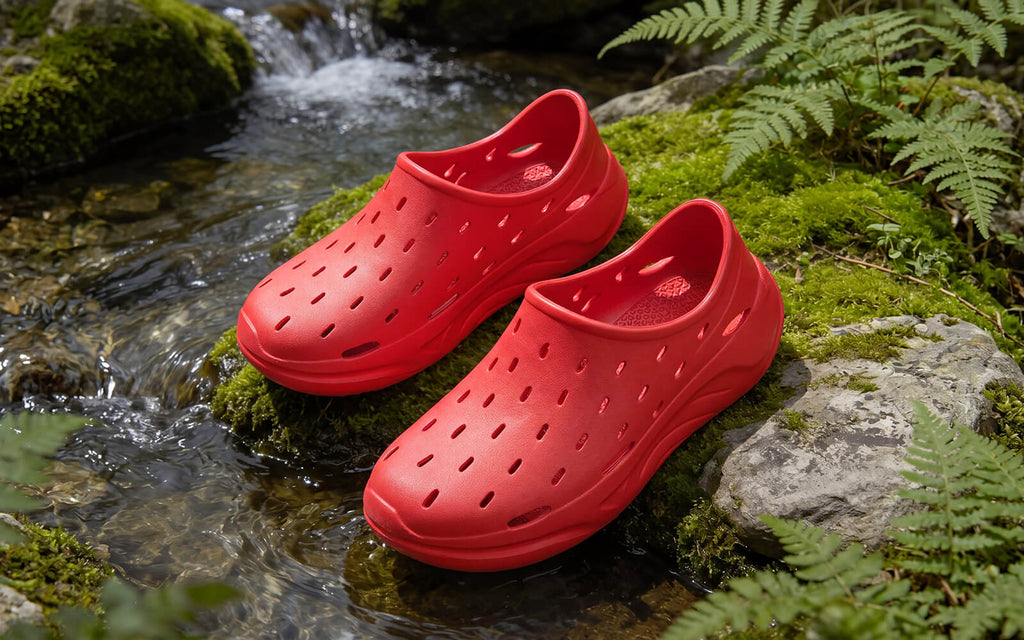 Cushers Rainscape Clogs For Men : Red