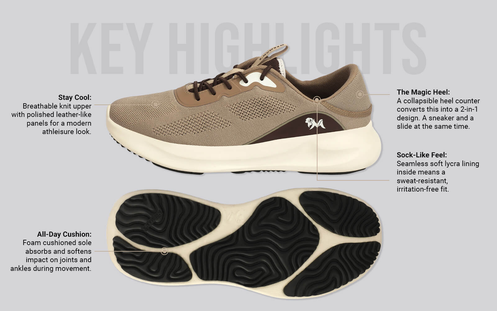 DuoForm Sneakers for Men : Ecru
