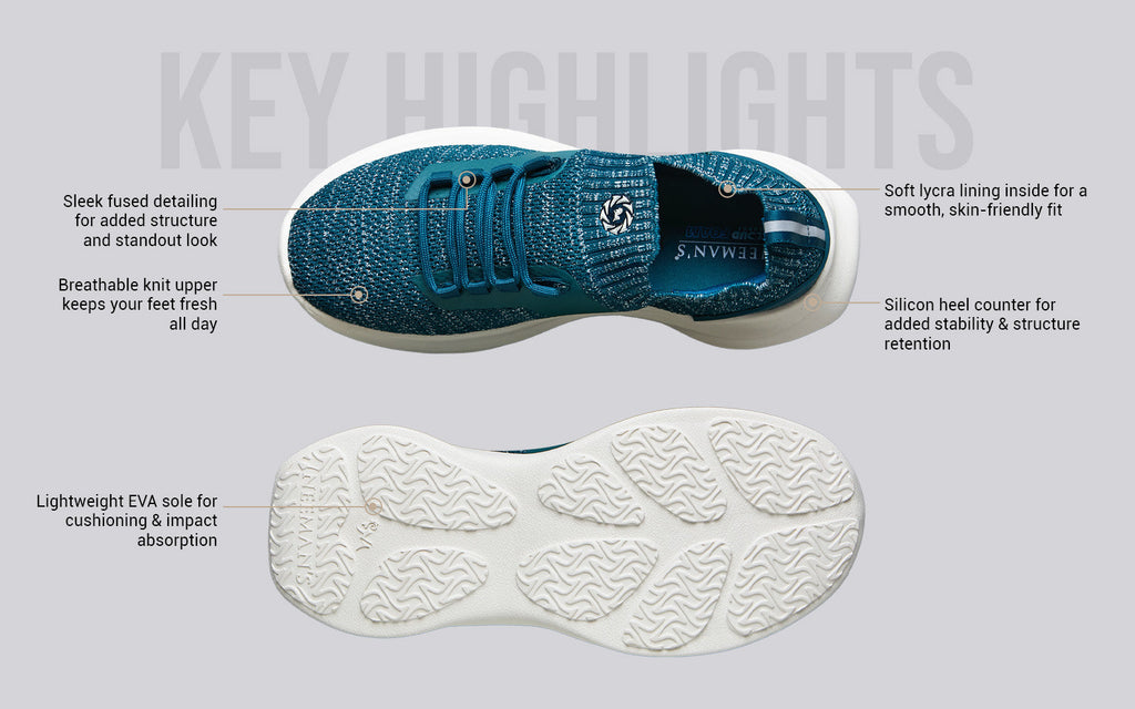 Fuse Knit Sneakers : Teal