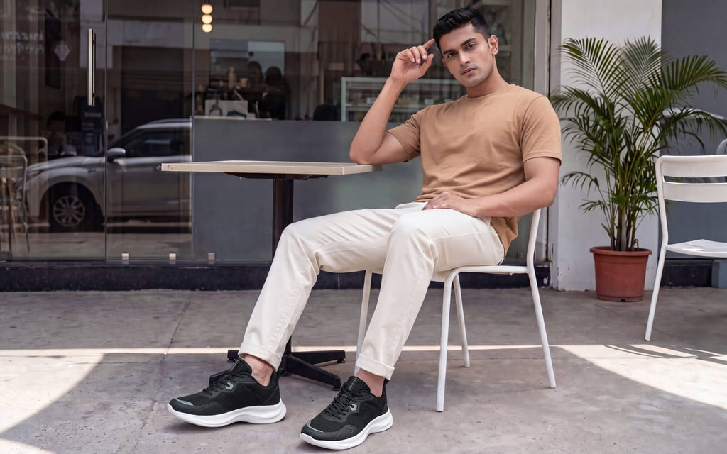 Grid Rush Sneakers For Men : Black