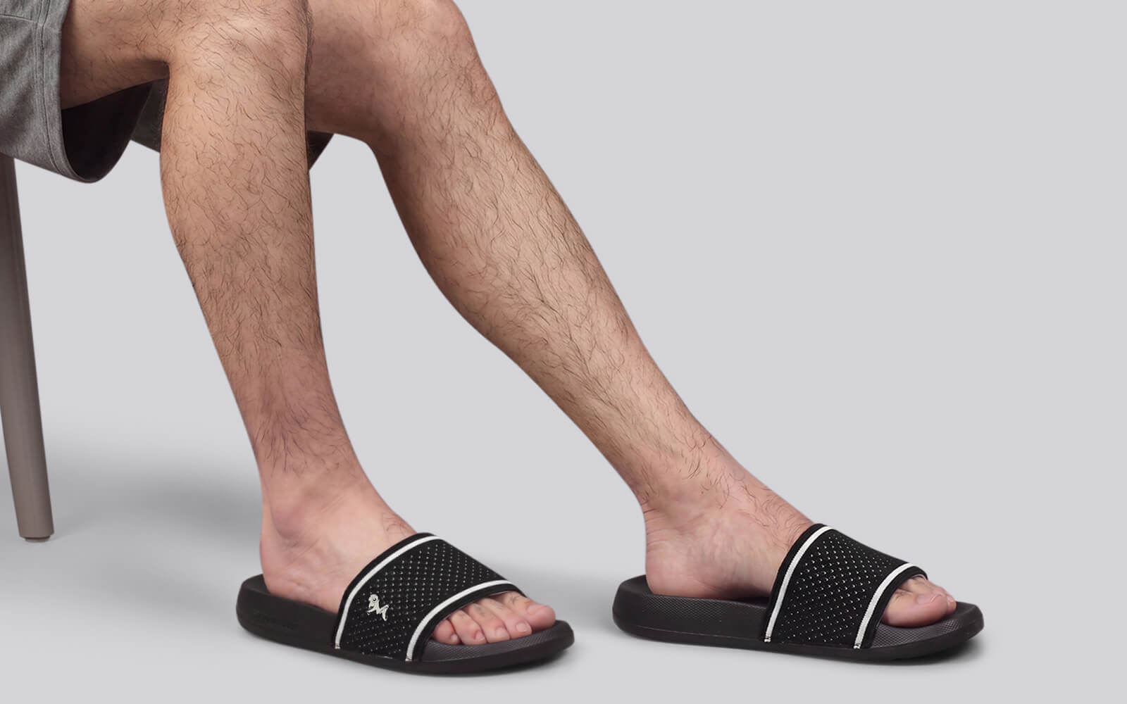 High Sprout Knitro Slides For Men : Black