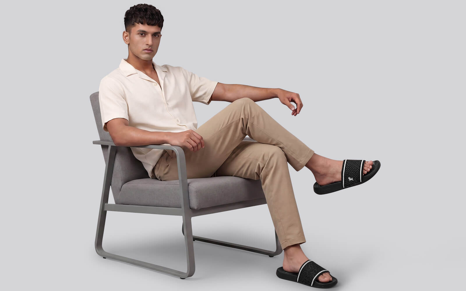 High Sprout Knitro Slides For Men : Black
