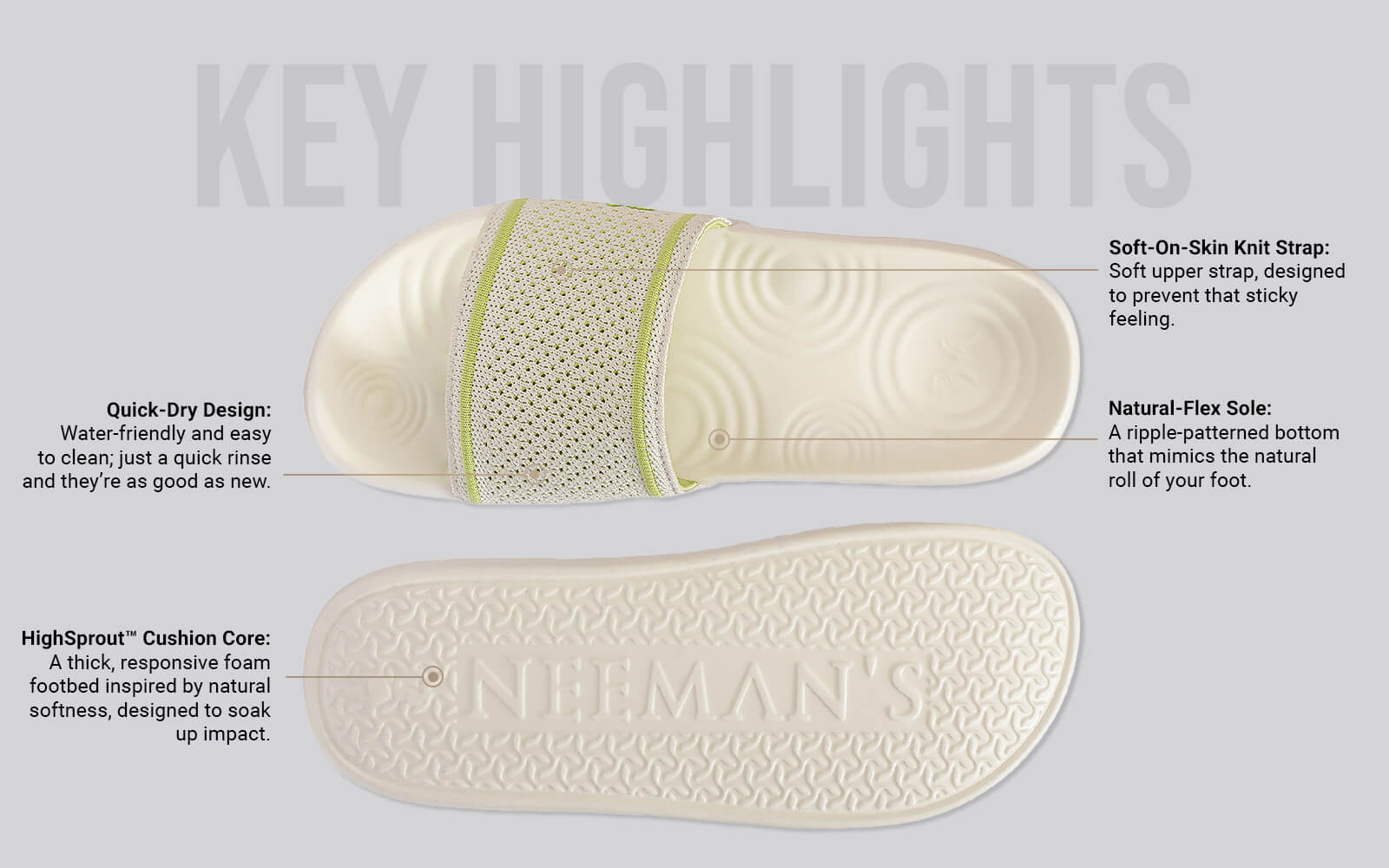 High Sprout Knitro Slides For Women : White