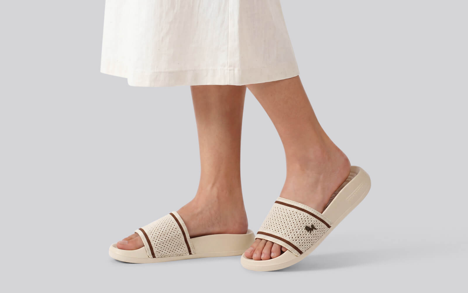 High Sprout Knitro Slides For Women : Ivory