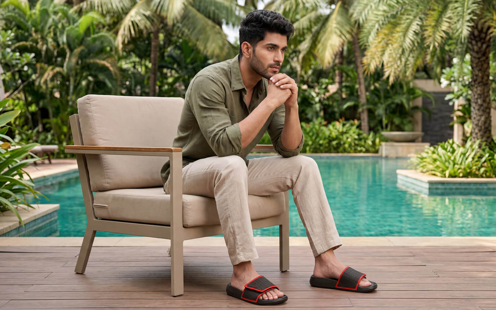 High Sprout Sensa Slides For Men : Black