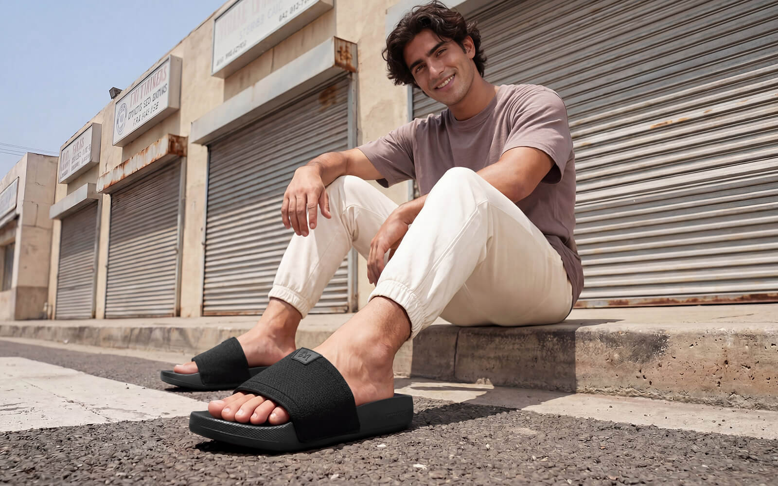 High Sprout Glideway Slides For Men : Black