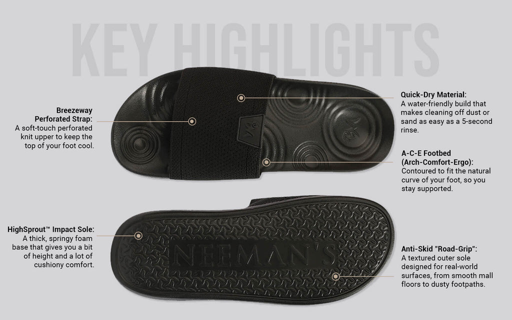 High Sprout Glideway Slides For Men : Black