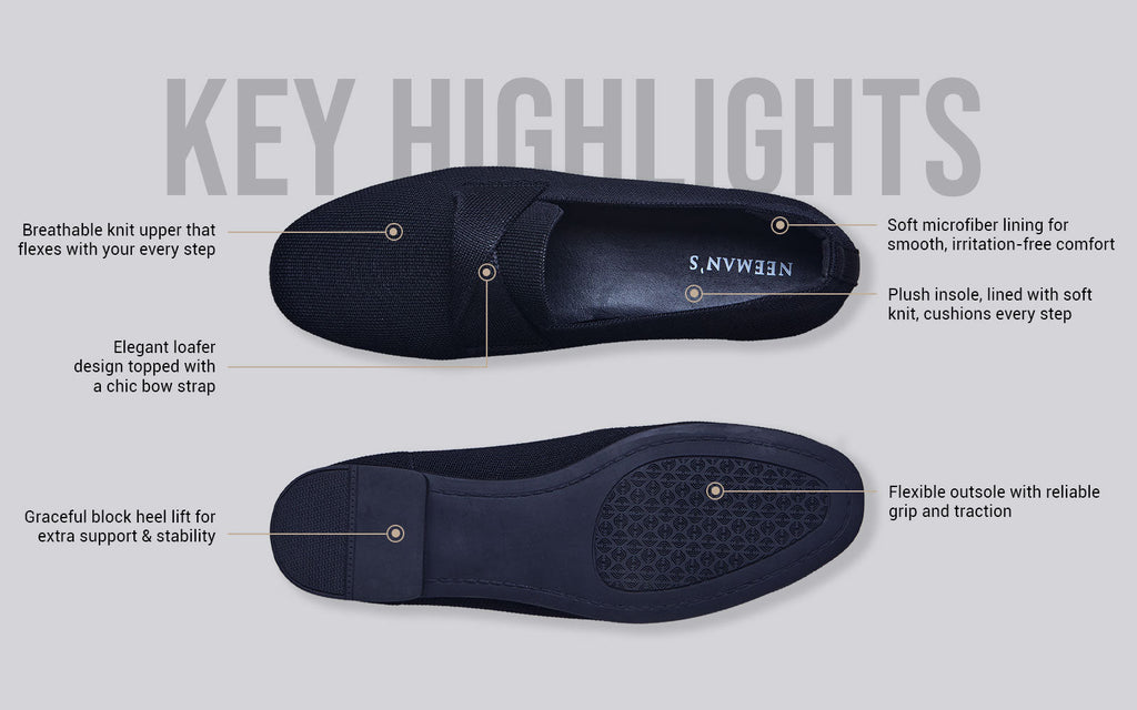 Knit Grace Loafers For Women : Black