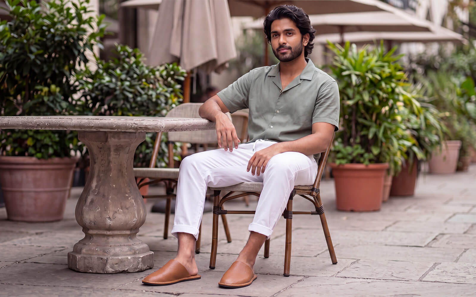 Lounge Mules For Men : Tan