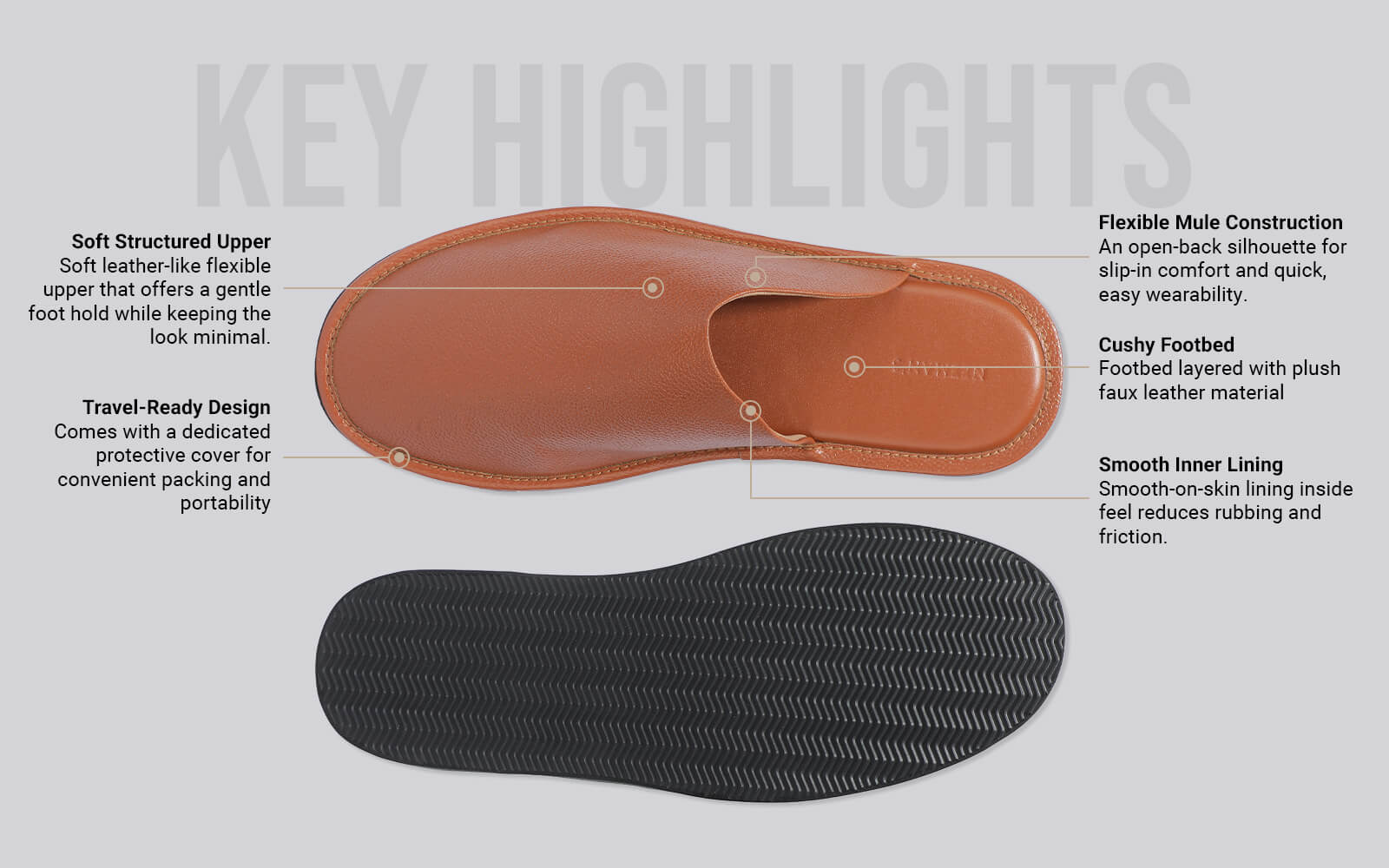 Lounge Mules For Men : Tan