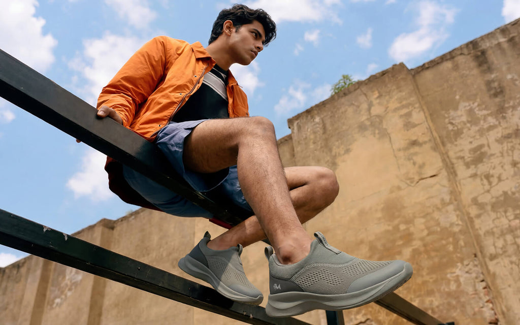 Mono Curve Slip Ons for Men : Grey