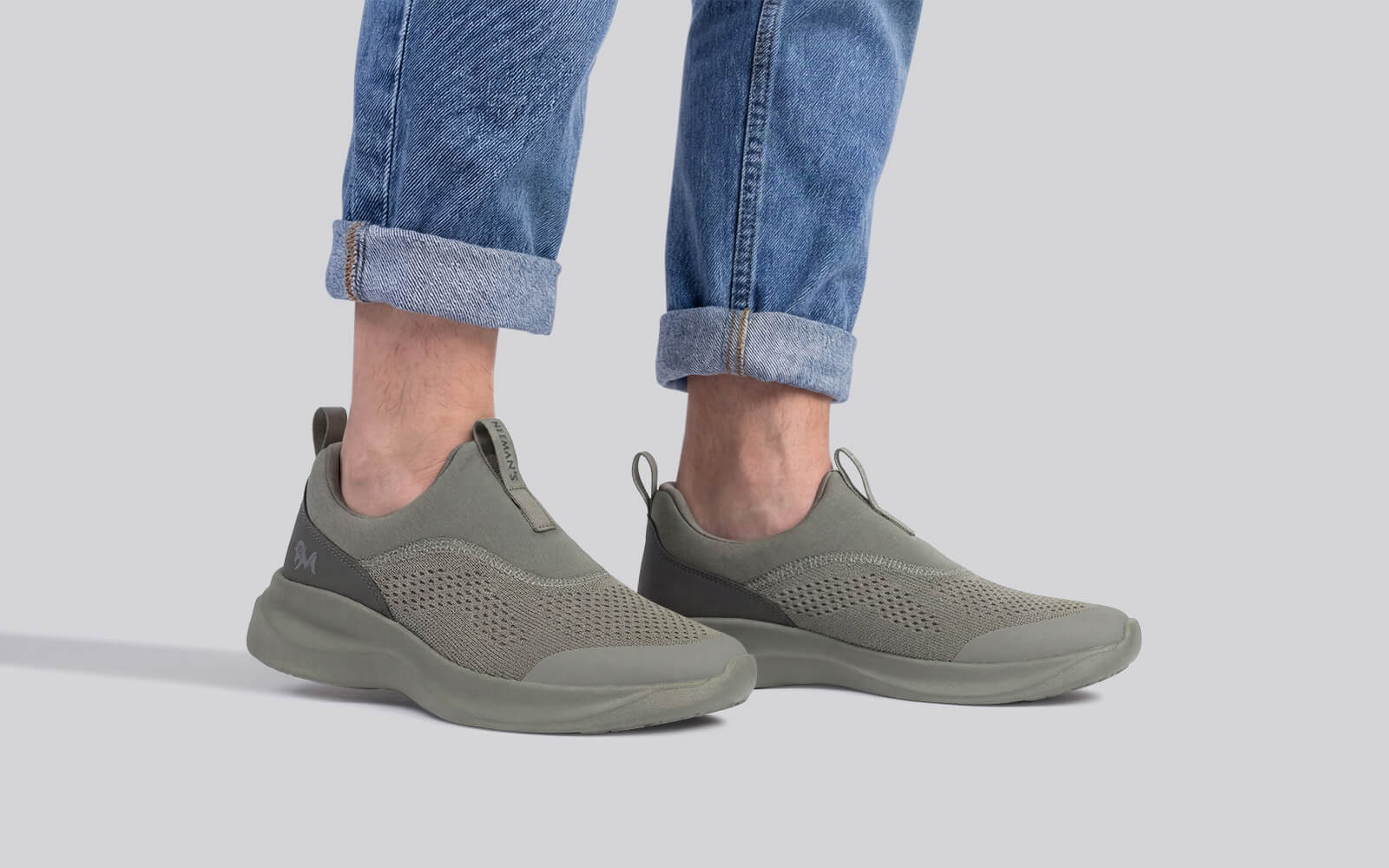 Mono Curve Slip Ons for Men : Grey