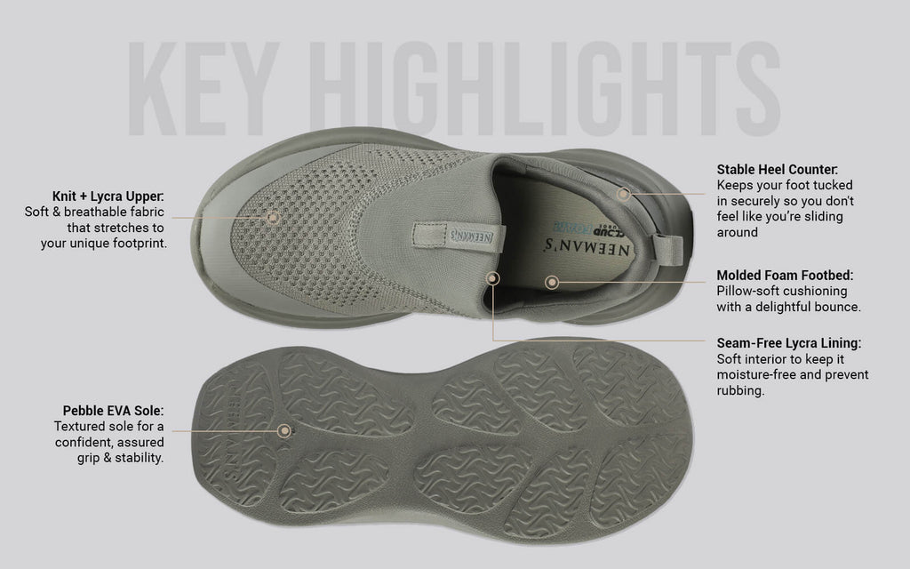Mono Curve Slip Ons for Men : Grey