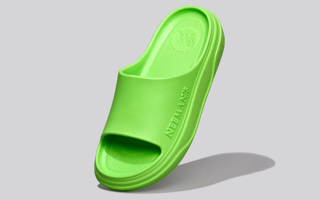 Cushers Slides For Men : Neon Green