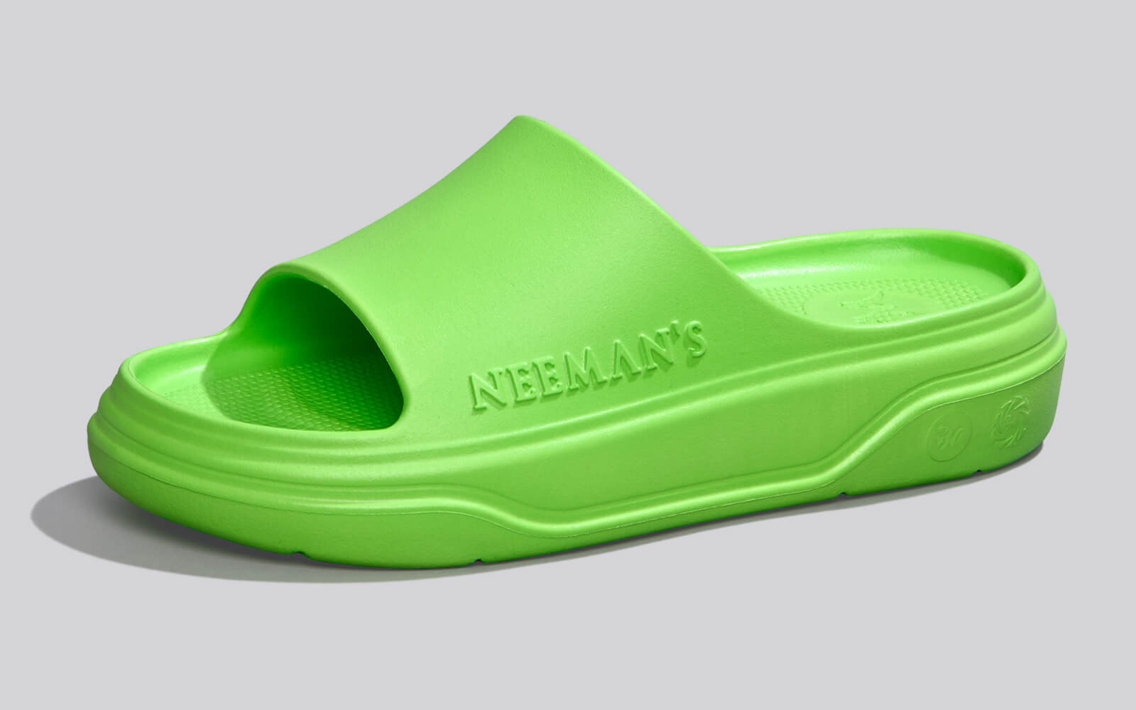 Cushers Slides For Men : Neon Green