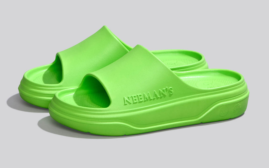 Cushers Slides For Women : Neon Green