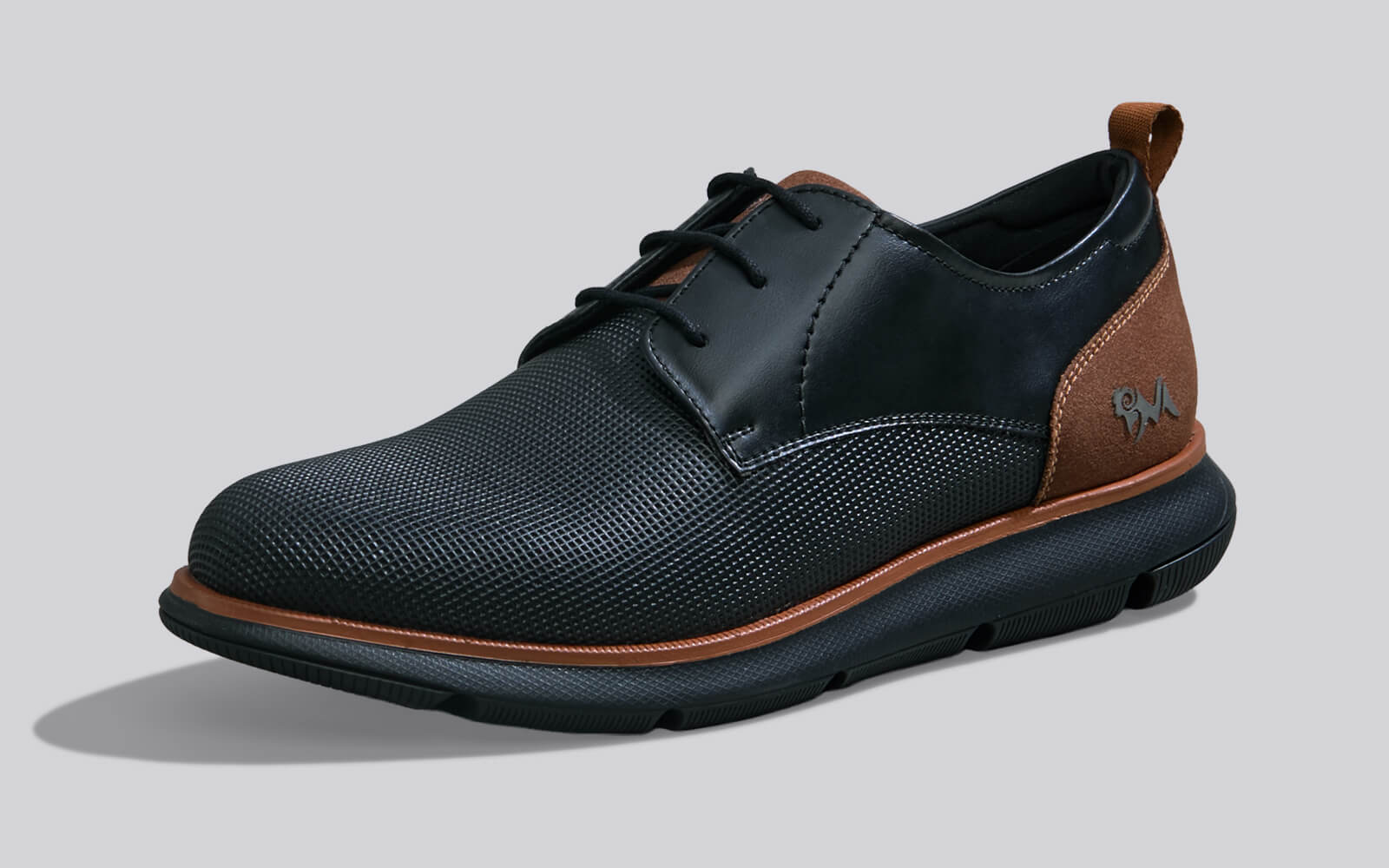 Textured Derby Sneakers : Black