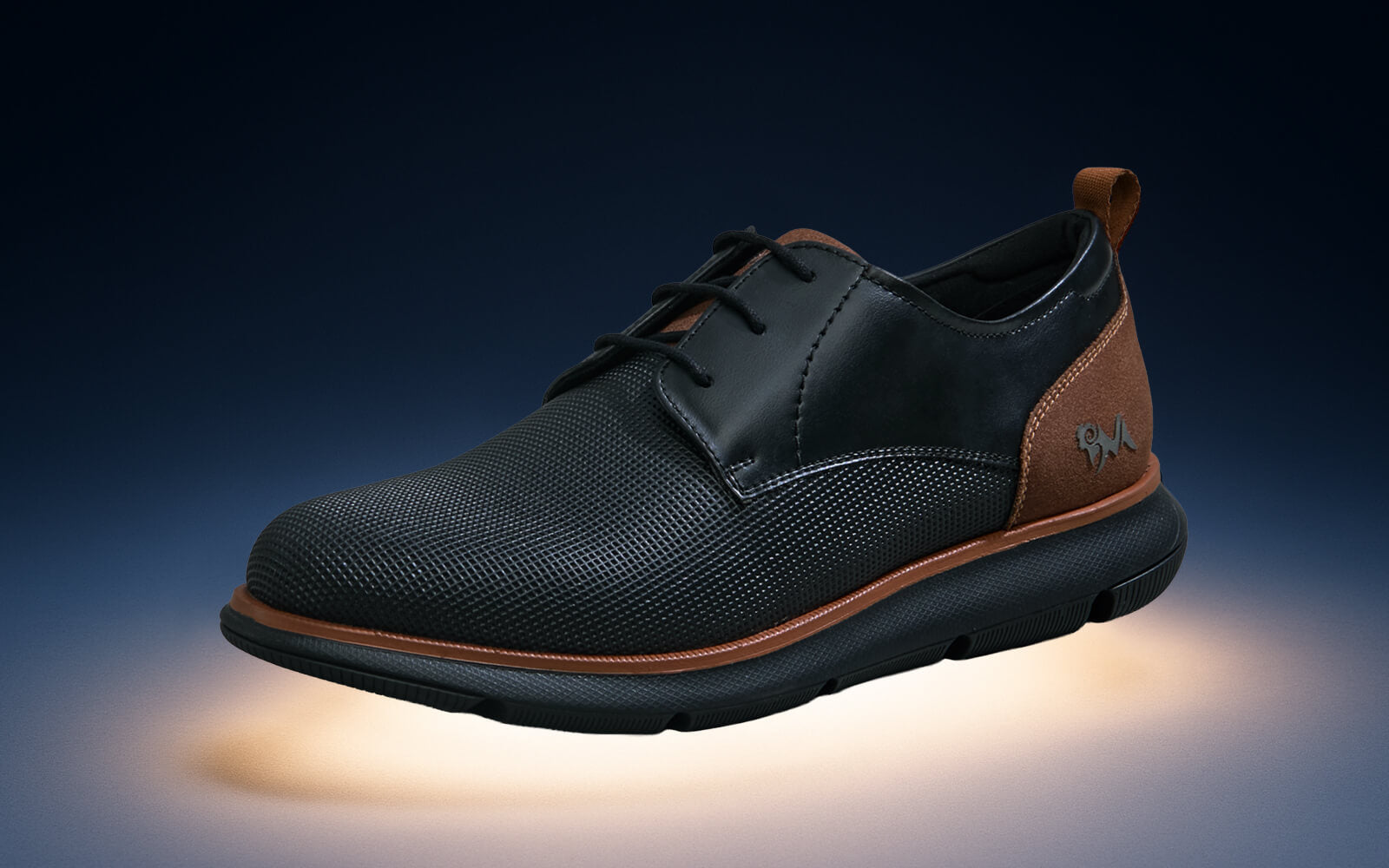 Textured Derby Sneakers : Black
