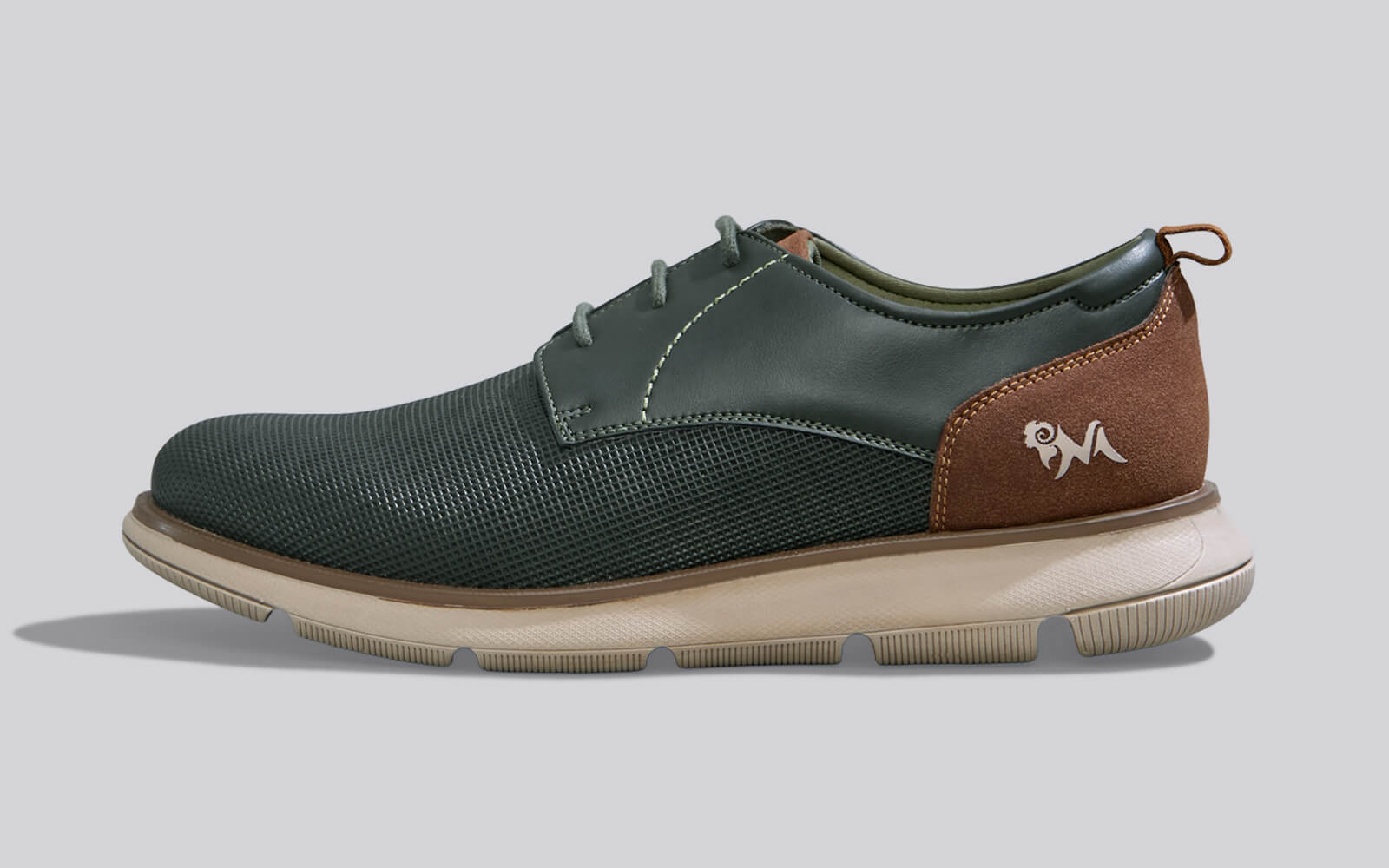 Textured Derby Sneakers : Olive