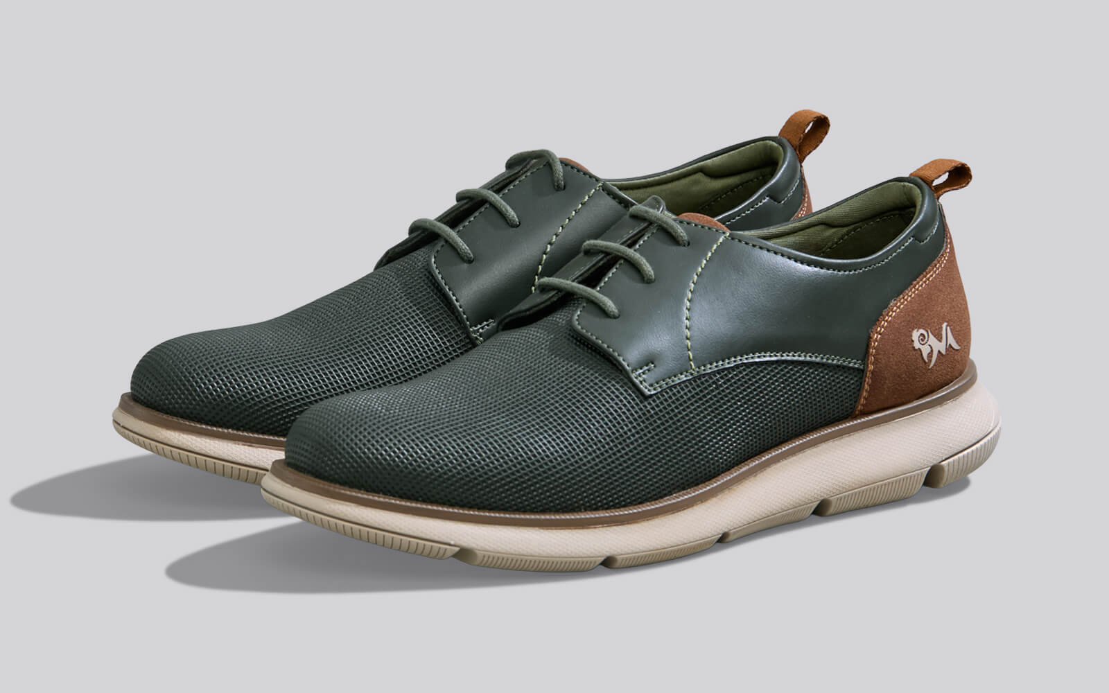 Textured Derby Sneakers : Olive