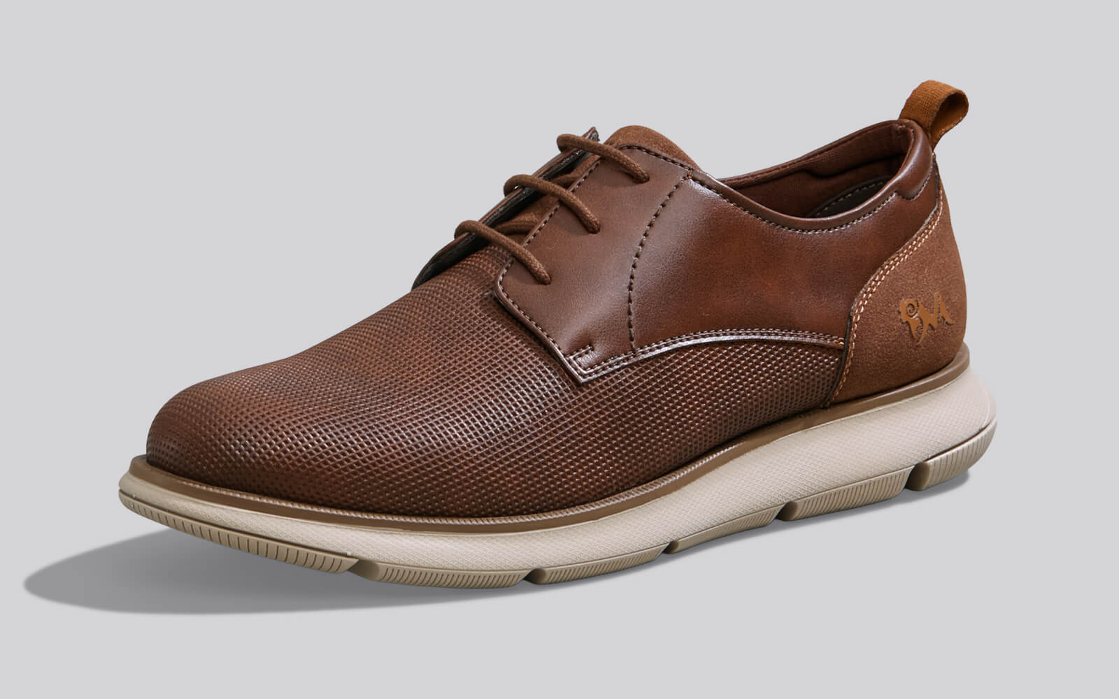 Textured Derby Sneakers : Tan Brown