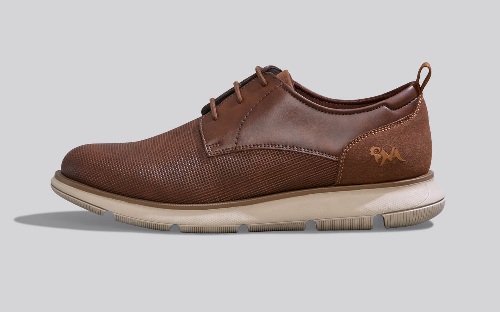 Textured Derby Sneakers : Tan Brown