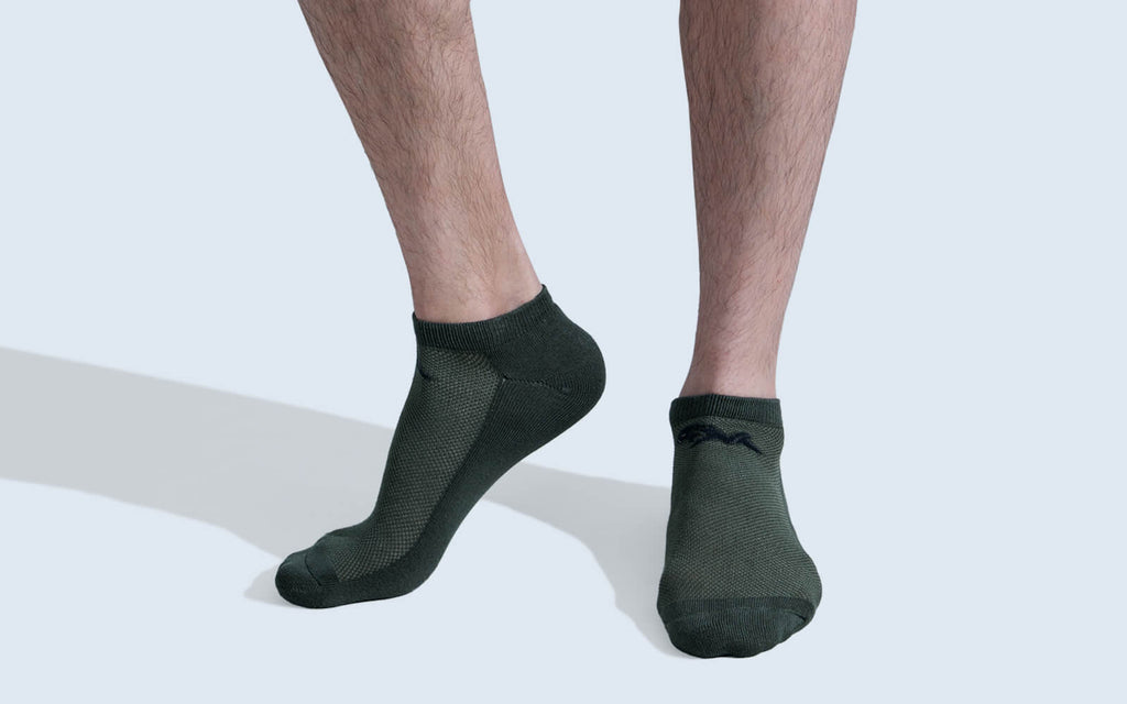 Low-Cut Ankle Socks : Black Olive Grey (Pack of 3)