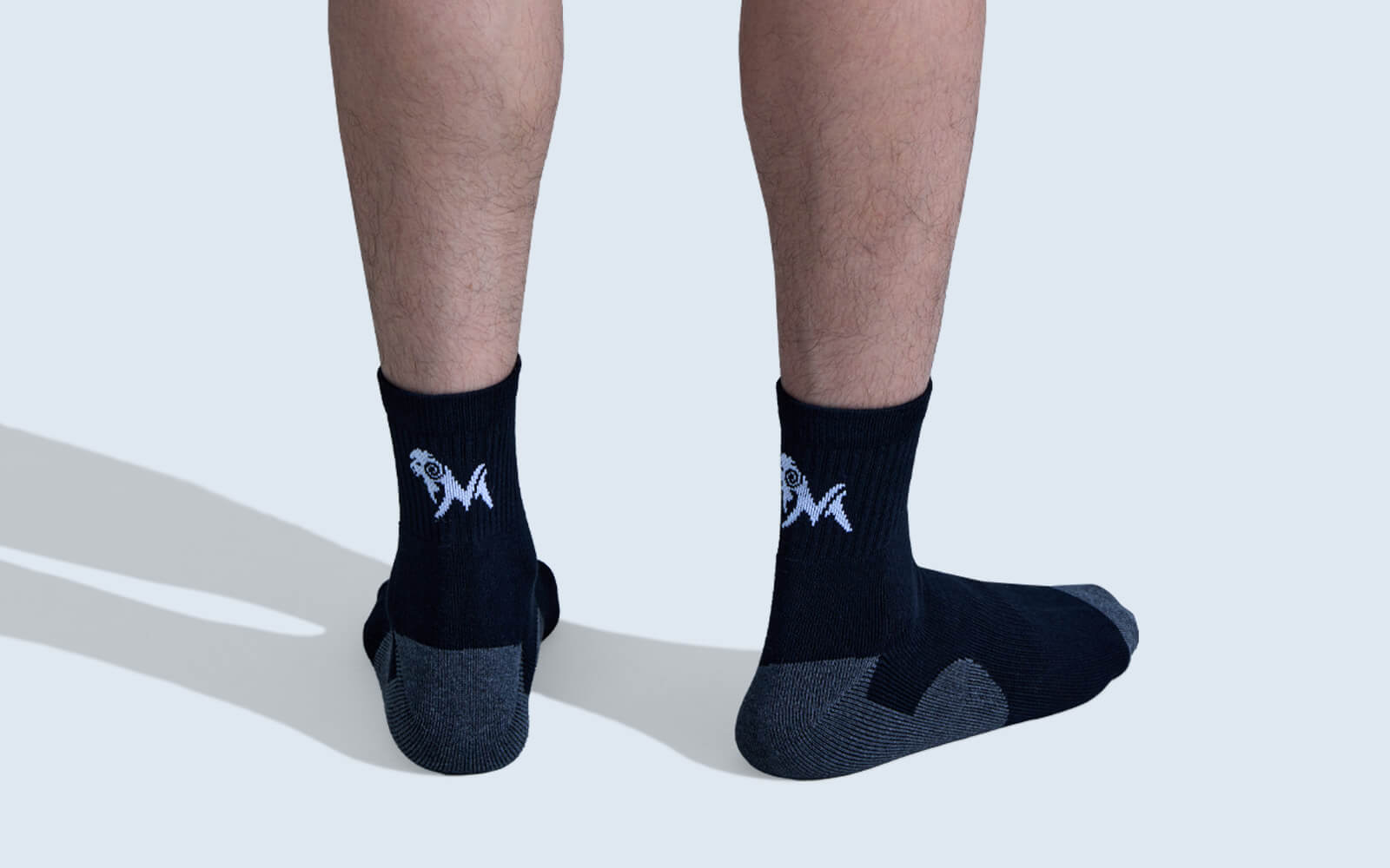 Quarter All Day Socks : Black Grey (Pack of 2)