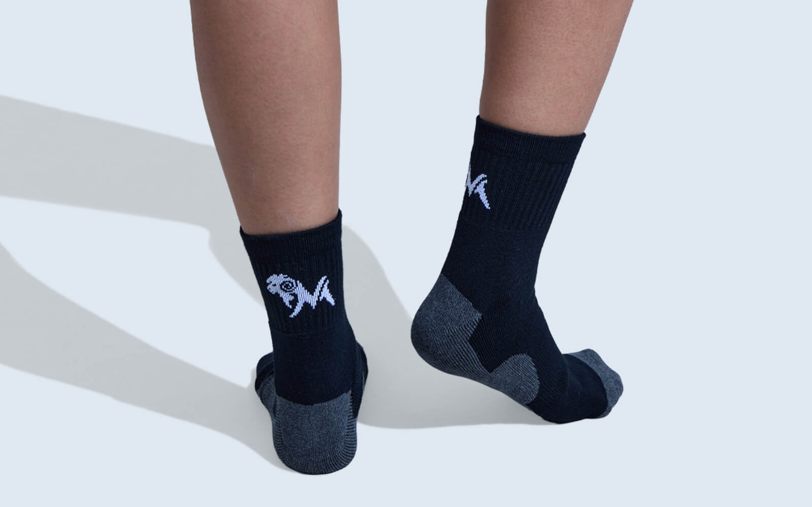Quarter All Day Socks : Black Grey (Pack of 2)
