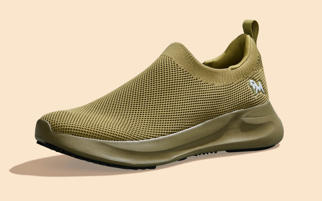 ReLive Knit Slip Ons Renew : Olive
