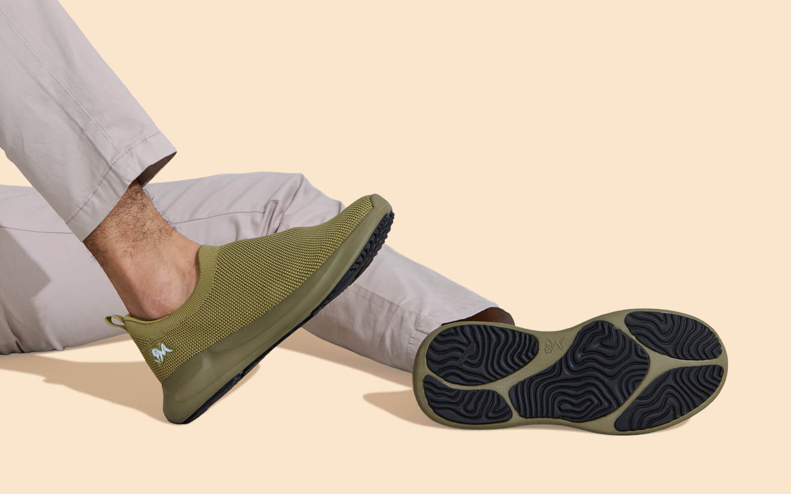 ReLive Knit Slip Ons Renew : Olive