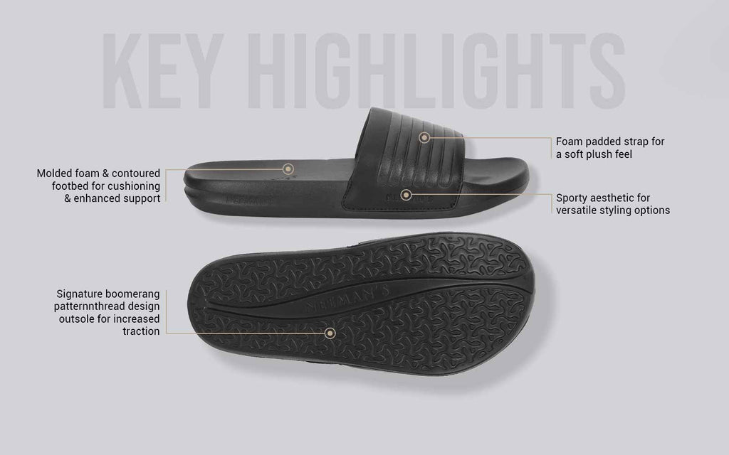 FootBed Slides for Women : Black